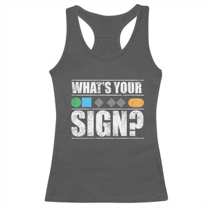 Funny Ski Snowboard Whats Your Sign Racerback Tank Top TS11 Dark Heather Print Your Wear