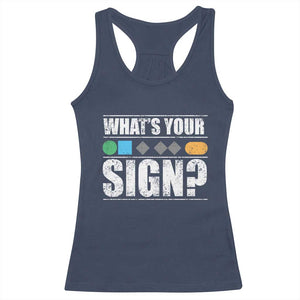 Funny Ski Snowboard Whats Your Sign Racerback Tank Top TS11 Navy Print Your Wear
