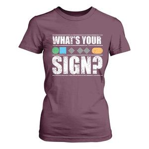 Funny Ski Snowboard Whats Your Sign T Shirt For Women TS11 Maroon Print Your Wear