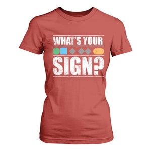 Funny Ski Snowboard Whats Your Sign T Shirt For Women TS11 Red Print Your Wear