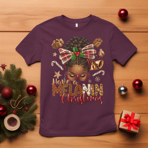 Have A Melanin Christmas African American Girl Xmas T Shirt TS11 Maroon Print Your Wear