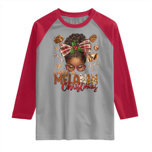 Have A Melanin Christmas African American Girl Xmas Raglan Shirt TS11 Sport Gray Red Print Your Wear