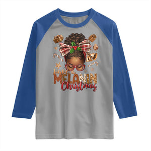 Have A Melanin Christmas African American Girl Xmas Raglan Shirt TS11 Sport Gray Royal Print Your Wear