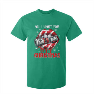 Funny All I Want For Christmas Is Money T Shirt For Kid Candy Cane Lips TS11 Irish Green Print Your Wear