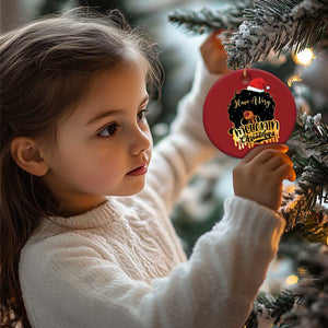 Have A Melanin Xmas African American Santa Girl Xmas Christmas Ornament TS11 Print Your Wear