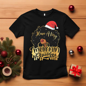 Have A Melanin Christmas African American Santa Girl Xmas T Shirt TS11 Black Print Your Wear