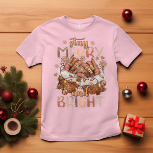 Funny African American Christmas T Shirt Stay Merry And Bright Black Melanin Girl TS11 Light Pink Print Your Wear