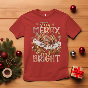 Funny African American Christmas T Shirt Stay Merry And Bright Black Melanin Girl TS11 Red Print Your Wear
