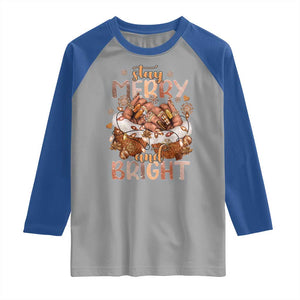 Funny African American Christmas Raglan Shirt Stay Merry And Bright Black Melanin Girl TS11 Sport Gray Royal Print Your Wear