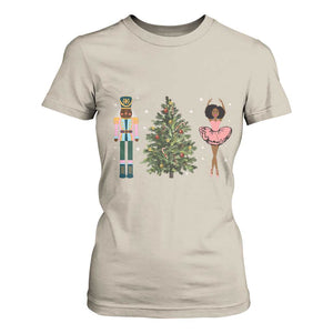 Funny Black Ballerina Nutcracker African American Christmas T Shirt For Women TS11 Sand Print Your Wear