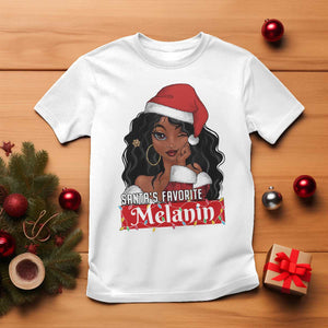 African American Christmas T Shirt Santa's Favorite Melanin Santa Girl TS11 White Print Your Wear