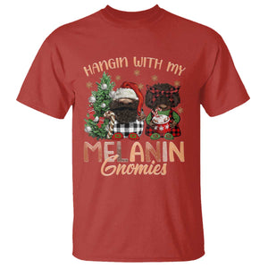 Funny African American Christmas T Shirt Hangin With My Melanin Gnomies Afro Gnomes TS11 Red Print Your Wear