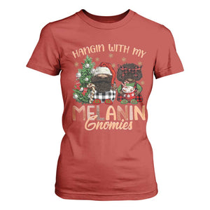 Funny African American Christmas T Shirt For Women Hangin With My Melanin Gnomies Afro Gnomes TS11 Red Print Your Wear