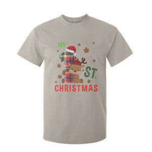 My First Christmas Cute Reindeer Santa Hat T Shirt For Kid TS11 Sand Print Your Wear