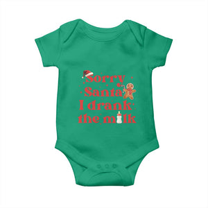 Funny First Christmas Baby Onesie Sorry Santa I Drank The Milk Gingerbread TS11 Irish Green Print Your Wear