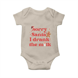 Funny First Christmas Baby Onesie Sorry Santa I Drank The Milk Gingerbread TS11 Sand Print Your Wear