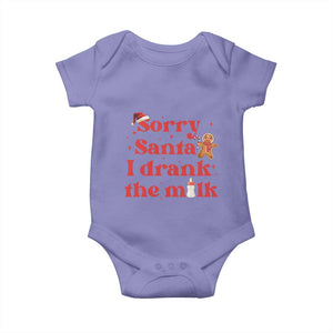 Funny First Christmas Baby Onesie Sorry Santa I Drank The Milk Gingerbread TS11 Violet Print Your Wear