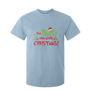 Funny The Baby Who Stole Christmas T Shirt For Kid First Xmas Santa Hat Mistletoe TS11 Light Blue Print Your Wear