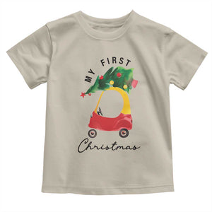My First Christmas Toddler T Shirt Toy Car Xmas Tree TS11 Sand Print Your Wear