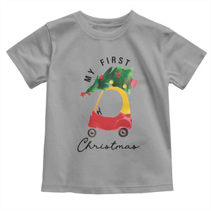 My First Christmas Toddler T Shirt Toy Car Xmas Tree TS11 Sport Gray Print Your Wear