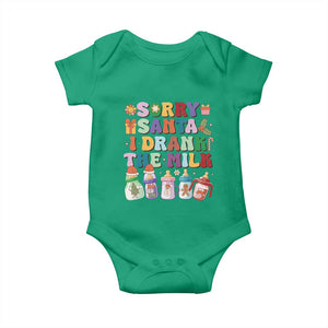 Funny First Christmas Baby Onesie Sorry Santa I Drank The Milk Retro Baby Bottle TS11 Irish Green Print Your Wear