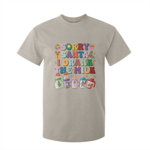Funny First Christmas T Shirt For Kid Sorry Santa I Drank The Milk Retro Baby Bottle TS11 Sand Print Your Wear