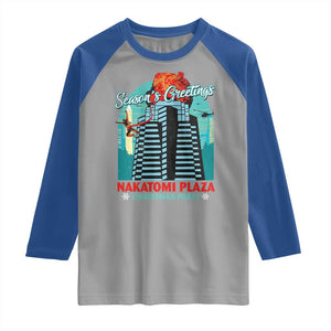 Christmas Nakatomi Plaza Raglan Shirt Season's Greeting Christmas Party Hans Gruber TS11 Sport Gray Royal Print Your Wear