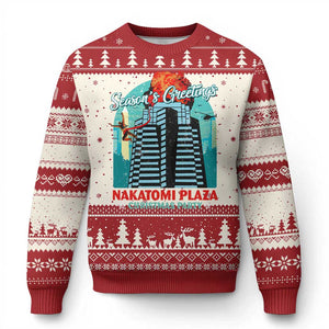 Funny Nakatomi Plaza Ugly Christmas Sweater Season's Greeting Xmas Party Hans Gruber TS11 Red Print Your Wear