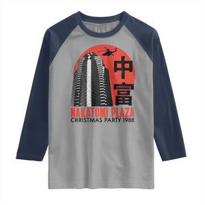 Christmas Nakatomi Plaza Raglan Shirt Christmas Party 1988 Vintage Japanese Style TS11 Sport Gray Navy Print Your Wear
