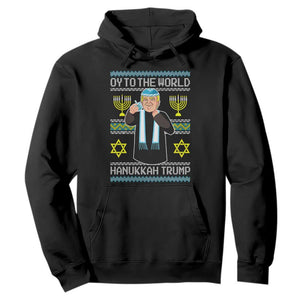 Funny Hanukkah Trump Hoodie Oy To The World Menorah David Stars TS11 Black Print Your Wear