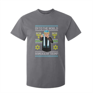 Funny Hanukkah Trump T Shirt For Kid Oy To The World Menorah David Stars TS11 Charcoal Print Your Wear