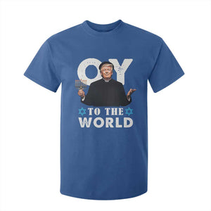 Funny Oy To The World Hanukkah Trump T Shirt For Kid Menorah David Stars Chanukah Jewish TS11 Royal Blue Print Your Wear