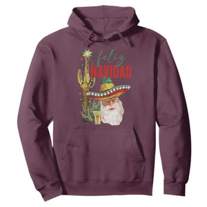 Funny Trump Mexico Christmas Hoodie Feliz Navidad Santa Sombrero Xmas Cactus TS11 Maroon Print Your Wear