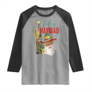 Funny Trump Mexico Christmas Raglan Shirt Feliz Navidad Santa Sombrero Xmas Cactus TS11 Sport Gray Black Print Your Wear