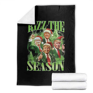Funny Trump Christmas Throw Blanket Rizz The Season Santa Trump Elf 47th US President TS11 Black Print Your Wear