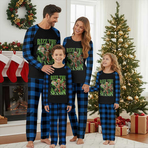 Funny Trump Christmas Plaid Pajama Set Rizz The Season Santa Trump Elf 47th US President TS11 Blue Plaid Print Your Wear