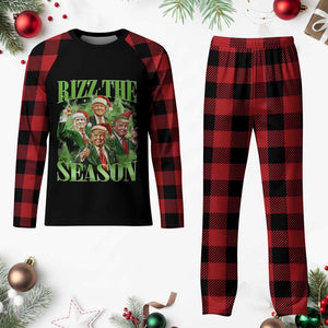 Funny Trump Christmas Plaid Pajama Set Rizz The Season Santa Trump Elf 47th US President TS11 Buffalo Plaid Print Your Wear