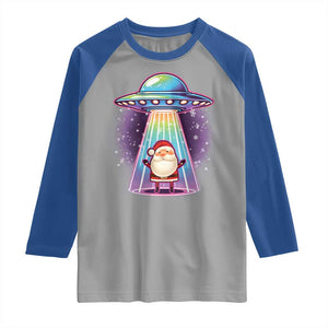 Funny Christmas Santa Alien Neon UFO Raglan Shirt TS11 Sport Gray Royal Print Your Wear
