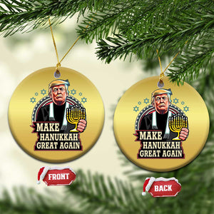 Funny Make Hanukkah Great Again Chanukah Trump Christmas Ornament Menorah David Stars TS11 Circle Gold Print Your Wear