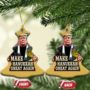 Funny Make Hanukkah Great Again Chanukah Trump Christmas Ornament Menorah David Stars TS11 Christmas Tree Gold Print Your Wear
