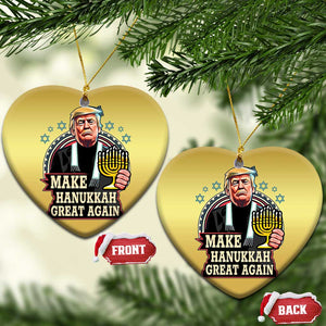 Funny Make Hanukkah Great Again Chanukah Trump Christmas Ornament Menorah David Stars TS11 Heart Gold Print Your Wear