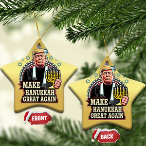 Funny Make Hanukkah Great Again Chanukah Trump Christmas Ornament Menorah David Stars TS11 Star Gold Print Your Wear