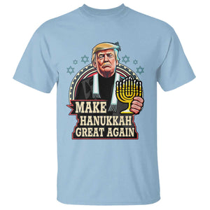 Funny Make Hanukkah Great Again Chanukah Trump T Shirt Menorah David Stars TS11 Light Blue Print Your Wear