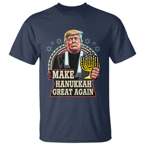 Funny Make Hanukkah Great Again Chanukah Trump T Shirt Menorah David Stars TS11 Navy Print Your Wear