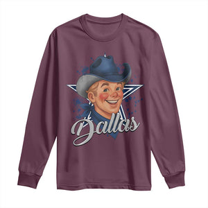 DFC Game Day Long Sleeve Shirt Funny Blue Star Sport Fan Football Game TS11 Maroon Print Your Wear