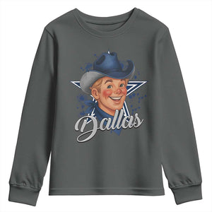 DFC Game Day Youth Sweatshirt Funny Blue Star Sport Fan Football Game TS11 Dark Heather Print Your Wear