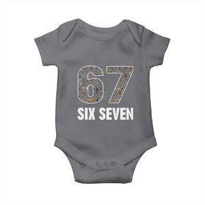 Funny 67 Six Seven Italian Brainrot Gen Alpha Meme Baby Onesie TS11 Charcoal Print Your Wear