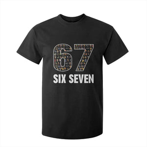 Funny 67 Six Seven Italian Brainrot Gen Alpha Meme T Shirt For Kid TS11 Black Print Your Wear