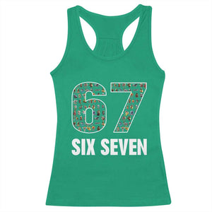 Funny 67 Six Seven Italian Brainrot Gen Alpha Meme Racerback Tank Top TS11 Irish Green Print Your Wear