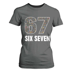 Funny 67 Six Seven Italian Brainrot Gen Alpha Meme T Shirt For Women TS11 Dark Heather Print Your Wear